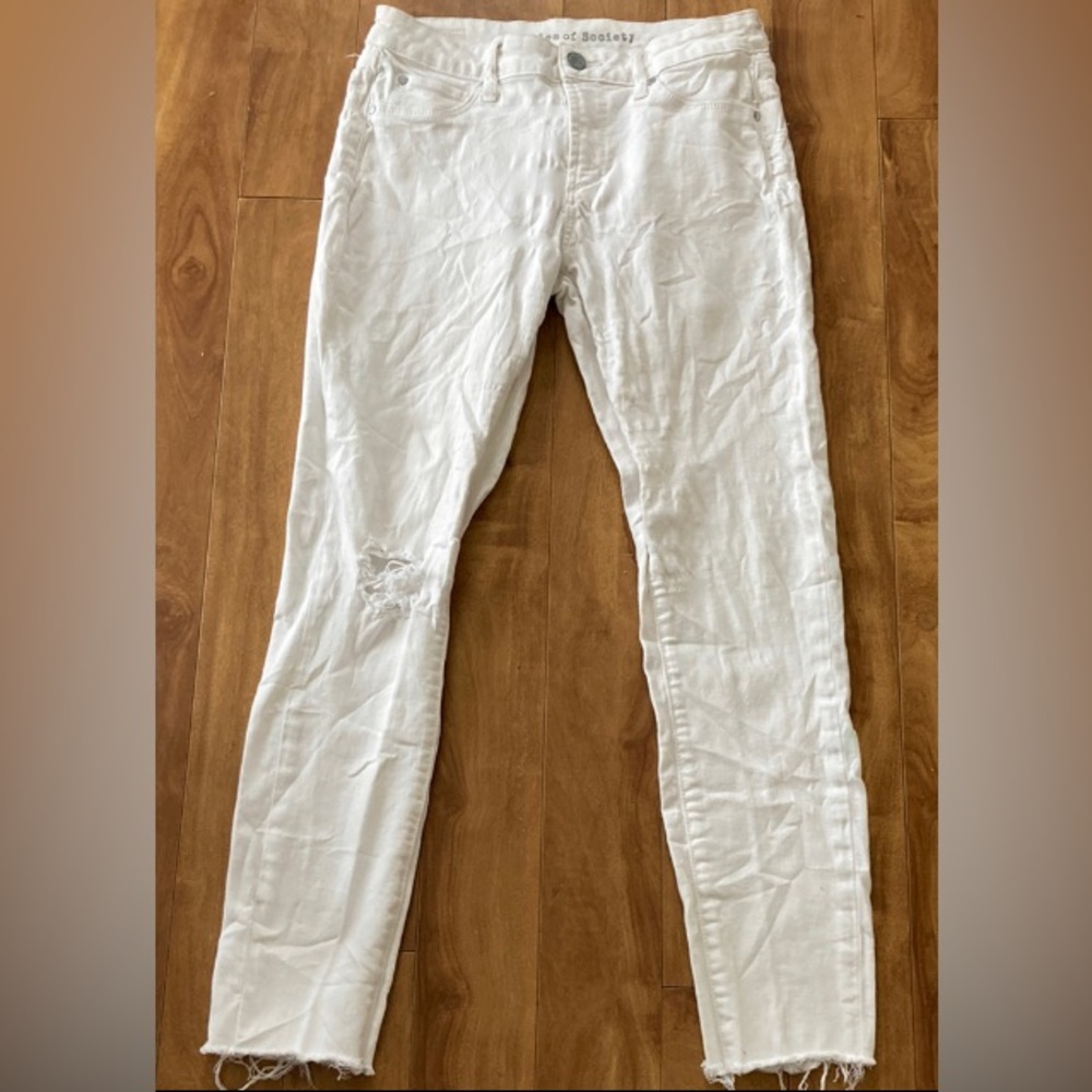 ARTICLES OF SOCIETY💫Women’s White Ripped Skinny Leg Stretchy Jeans